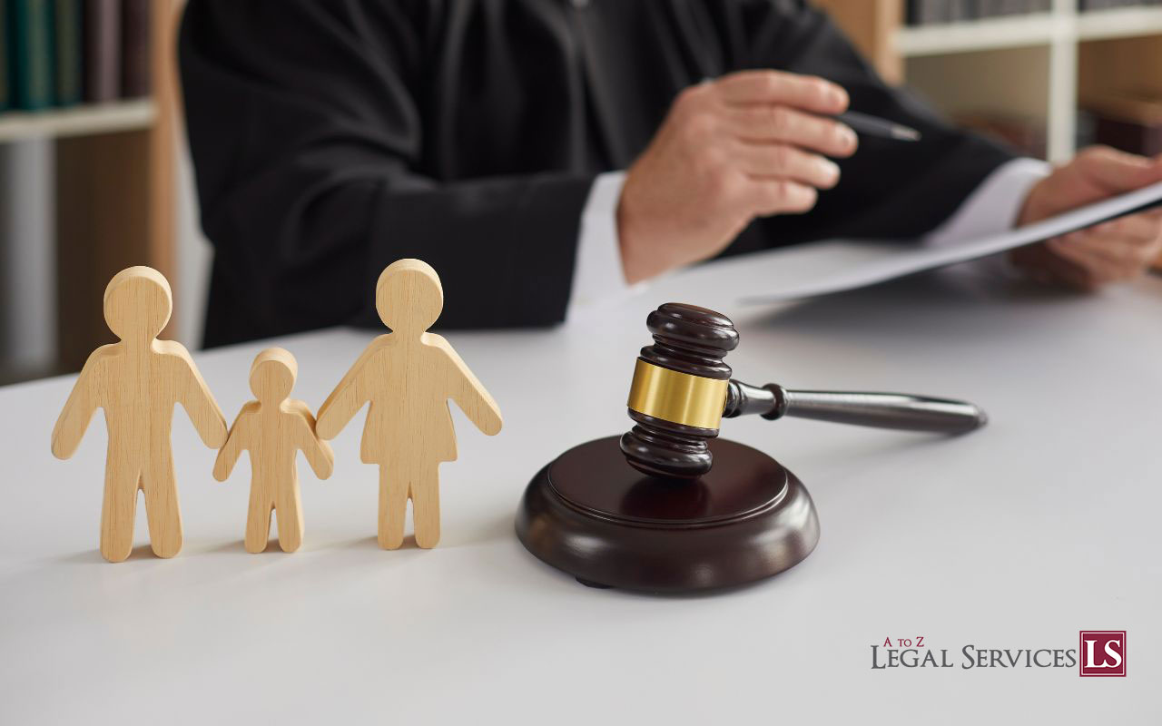 Legal document highlighting types of child custody